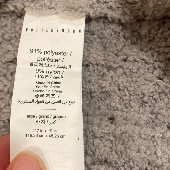 NWOT: Pottery Barn Ultra Soft Gray/Grey Knee Length Wake Waffle Weave Robe - Picture 5 of 8